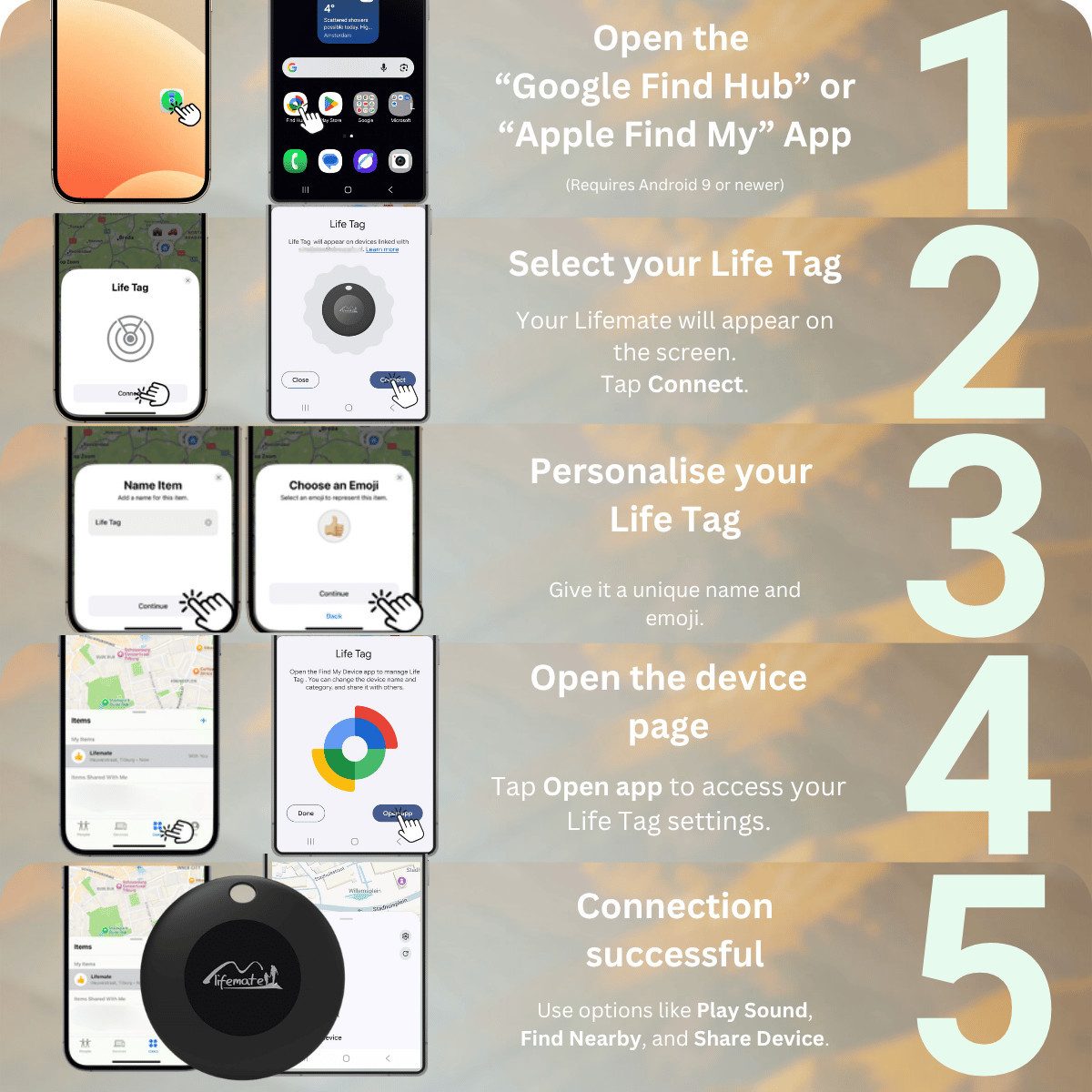 Lifemate Bluetooth-Tracker (Plastik Schwarz)