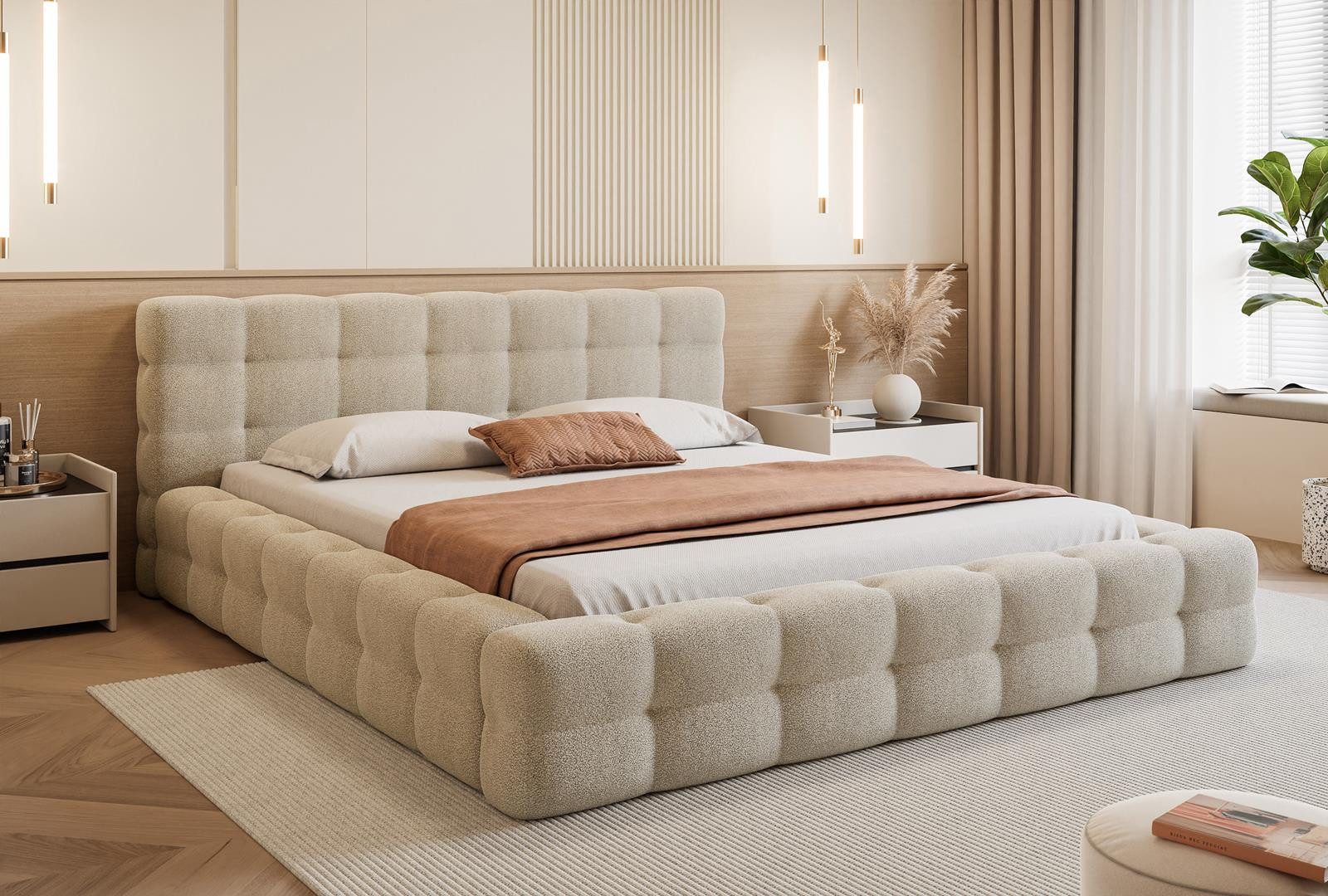 Compleo Polsterbett CLOUDY, Wolkenbett, Funktionales Doppelbett, günstig online kaufen
