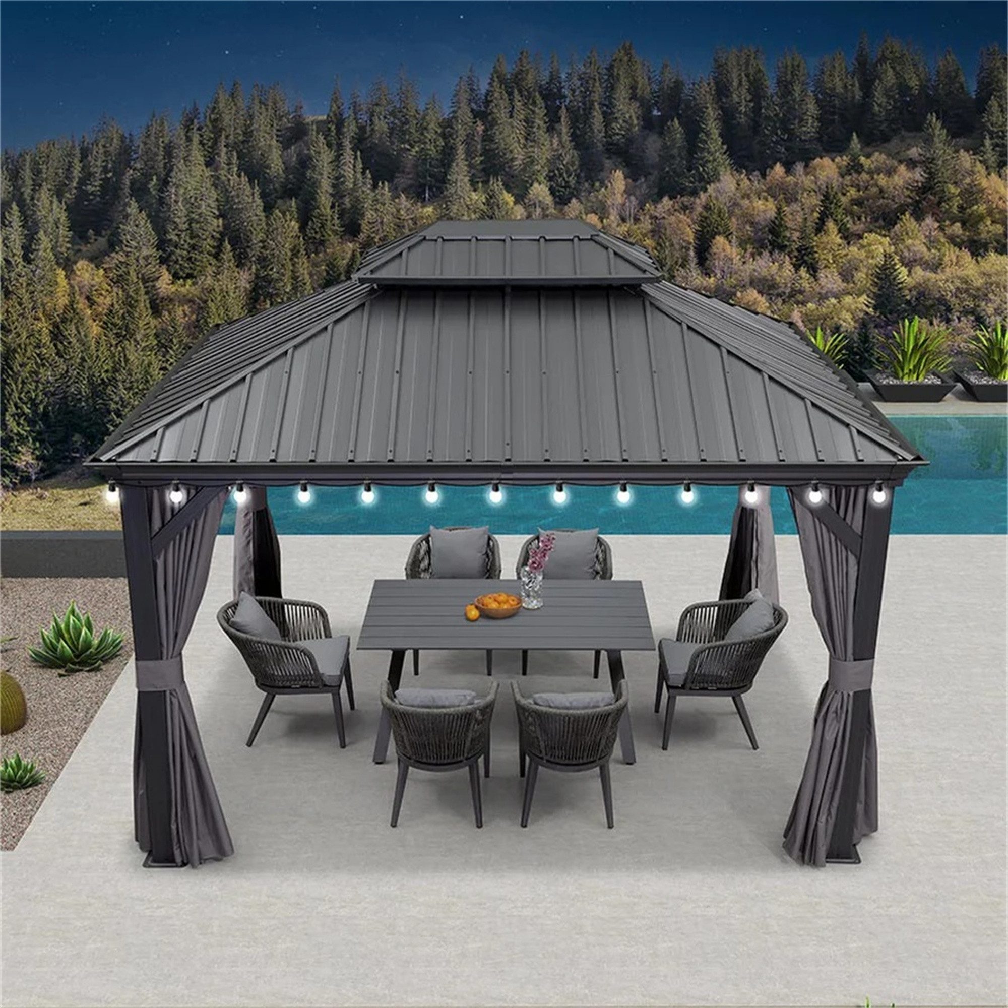 PURPLE LEAF Pavillon Hardtop Aluminium Pergola günstig online kaufen