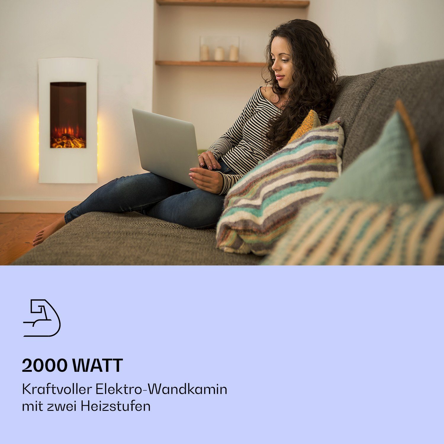 Klarstein Elektrokamin Lamington, elektrischer Kamin Heizfunktion günstig online kaufen