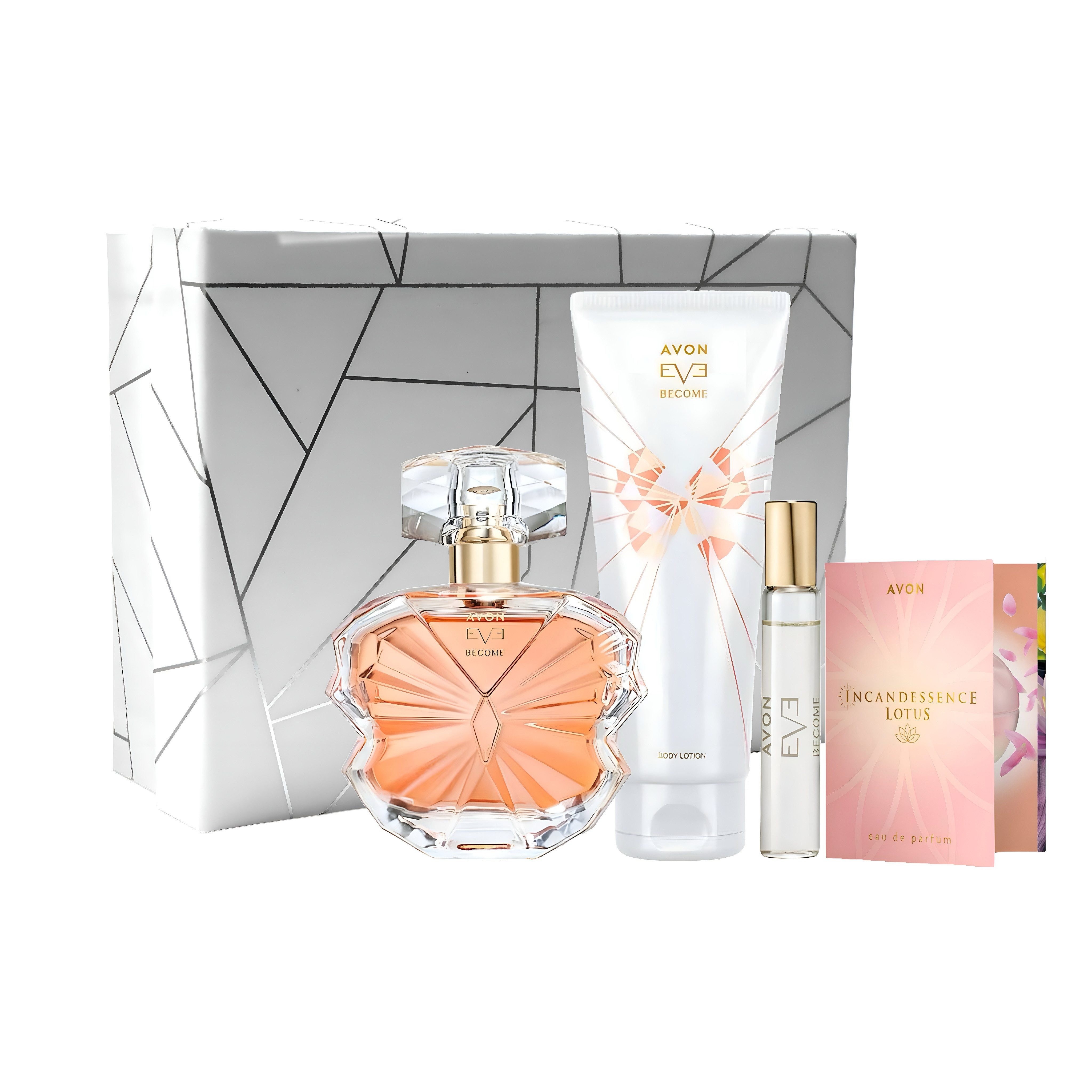 Eau de Parfum EVE BECOME 50ml Körperlotion 125ml Taschenspray 10ml mit Geschenkbox