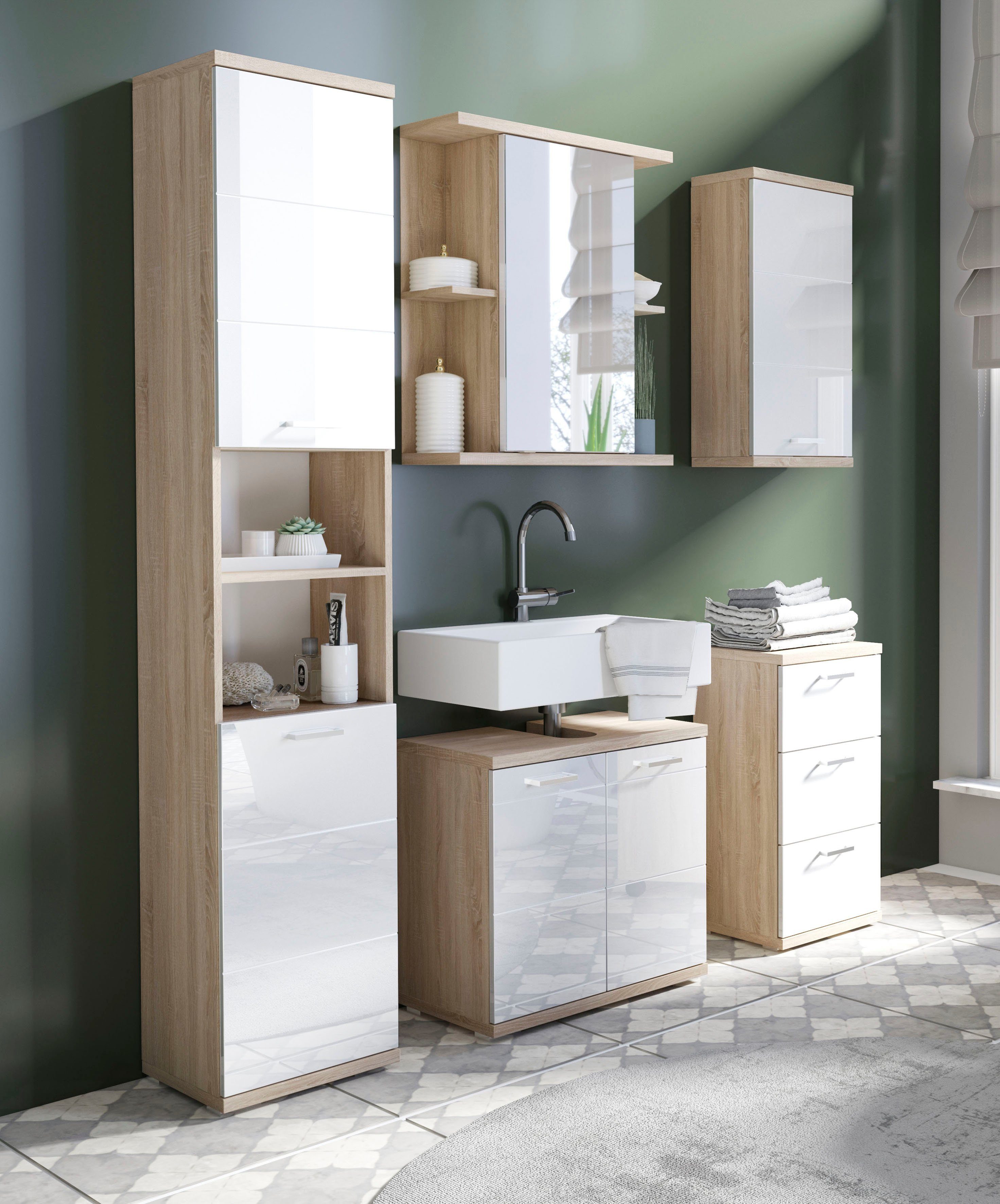 byLIVING Spiegelschrank Nebraska Breite 60 cm, mit großer Spiegeltür und viel Stauraum – Bild 4 von 5