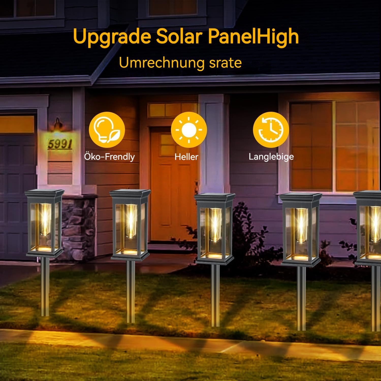 BlingBin LED Solarleuchte Solarlampen für Außen Garten Stehend, Solarleucht günstig online kaufen