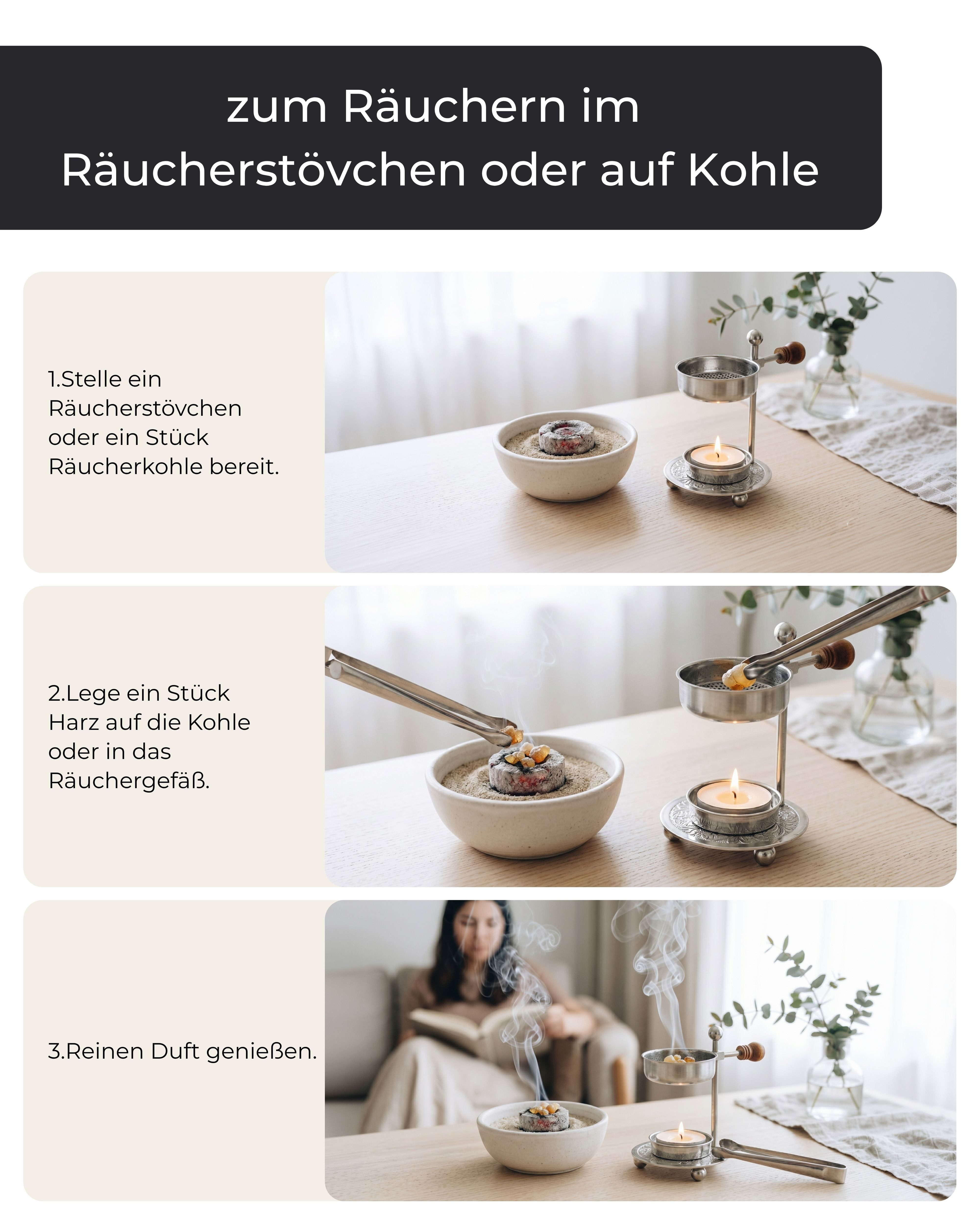 Incensera Räucherstäbchen-Halter Weihrauch Oman Hojari, Räucherharz Boswellia Sacra Frankincense Luban, reines Weihrauch