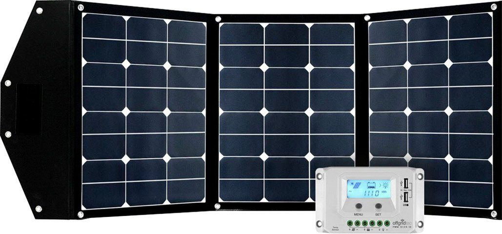 offgridtec Solarmodul FSP-2 135W Ultra KIT PWM 10A faltbares Solarmodul, 135 W, Monokristallin, (Set), hoher Wirkungsgrad in Kombination mit geringem gewicht