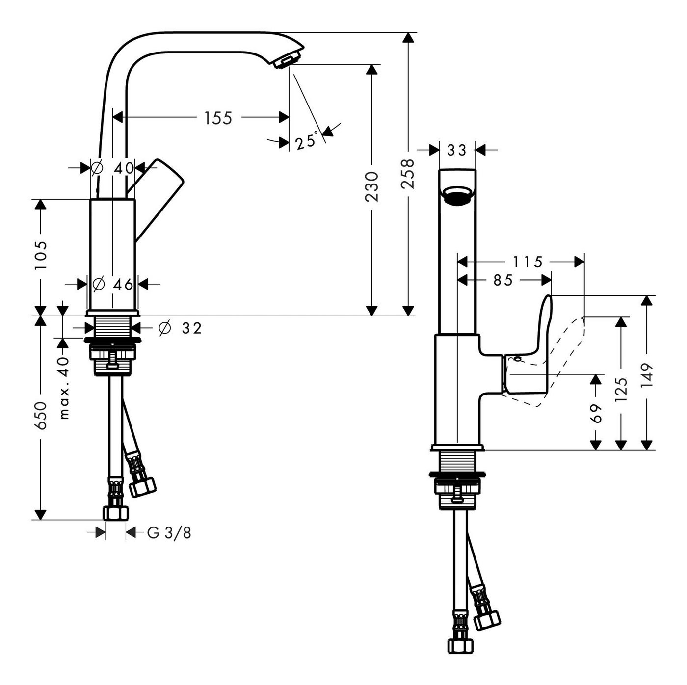 Thumbnail - hansgrohe Waschtischarmatur Metris 230 Einhebel-Waschtischmischer mit Push-Open Ablaufgarnitur - Chrom