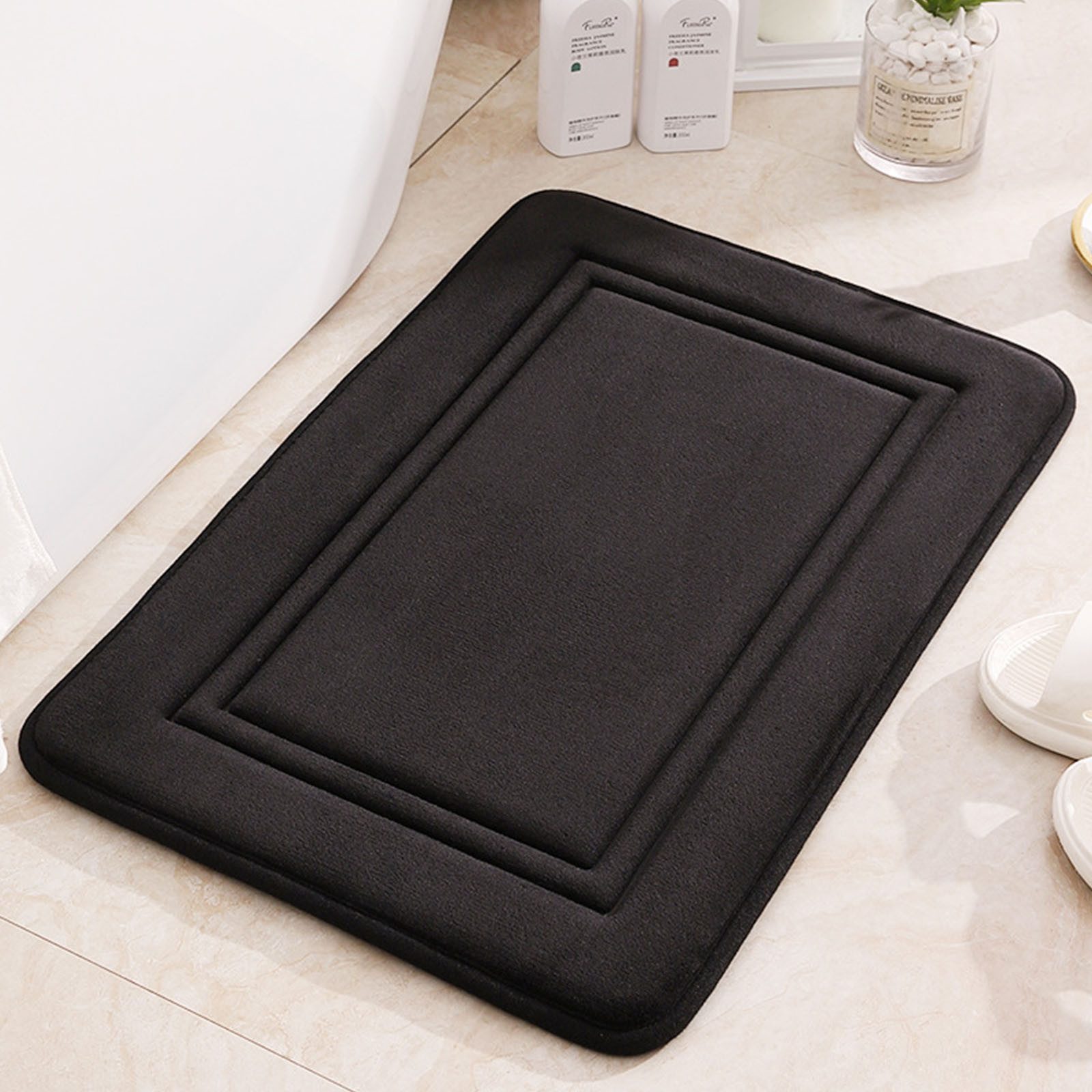 OKWISH Badematte Badezimmerteppich Badteppich Anti-Rutsch Teppich, Memory Schaum, Rutschfeste Rückseite, Weich, Maschinenwaschbar, pflegeleicht, Polyester, für Badezimmer Dusche Badewanne Küche Schlafzimmer