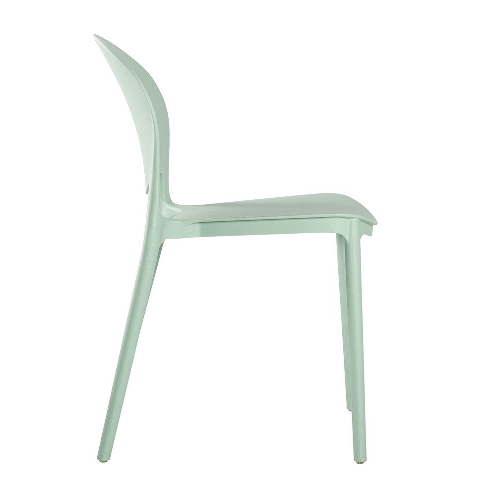 Lüllmann Besucherstuhl Designstuhl aus Polypropylen, Farbe salbei (1, 1 St), Designerstuhl aus Kunststoff, robust, pflegeleicht – Bild 4 von 5