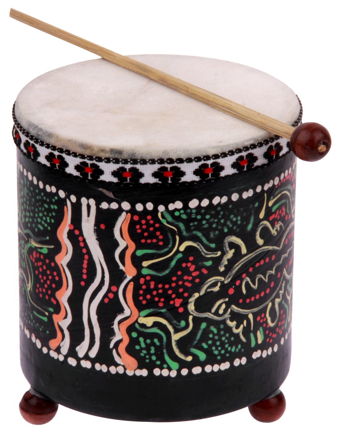 WORU Trommel Trommel mit Dotpainting Design aus Hartkarton ca. 12 cm, 1-St.