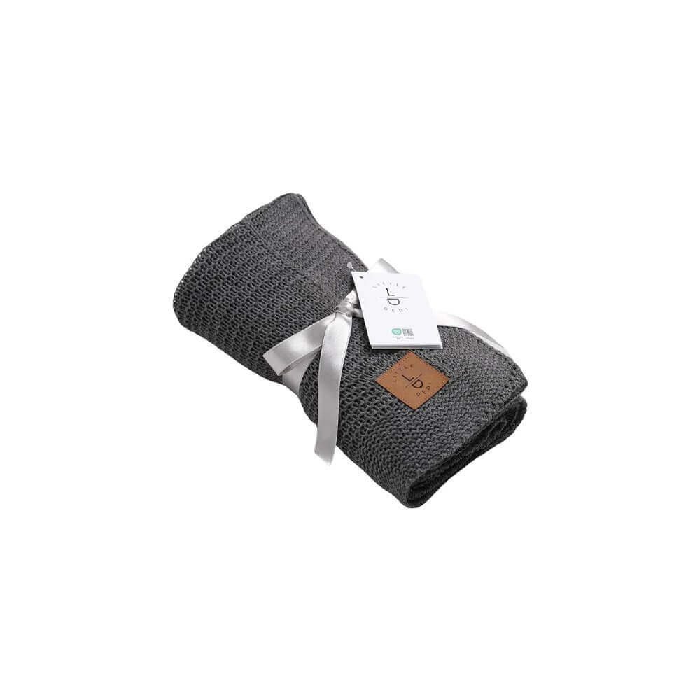 Babydecke Baby Strickdecke, Babydecke, Weich & Atmungsaktiv, 80x100cm, Grau, Little Dedi