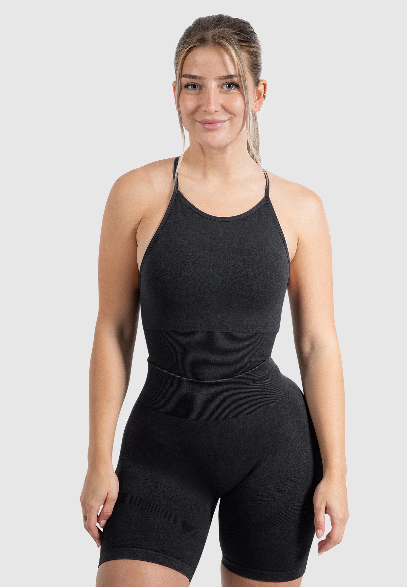 Smilodox Sport-BH Batik Acid Vera, Neckholder Crop Top mit Batik Waschung S günstig online kaufen