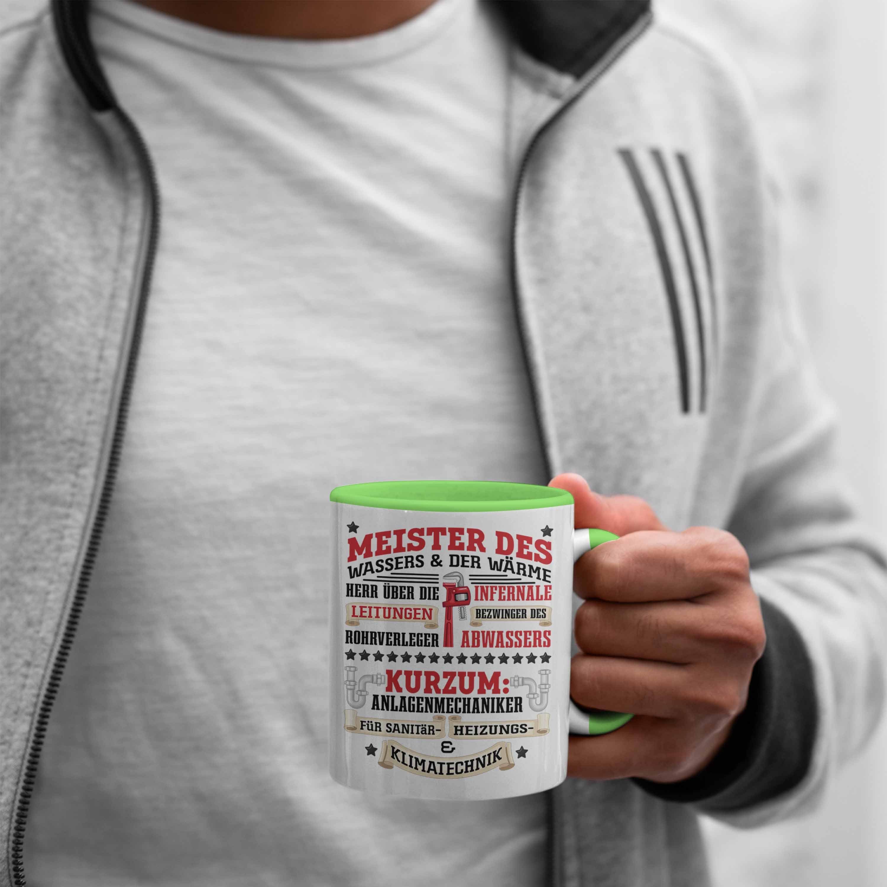 Trendation Tasse Anlagemechaniker Heizungsbauer Klempner Tasse Geschenk Spruch Männer K