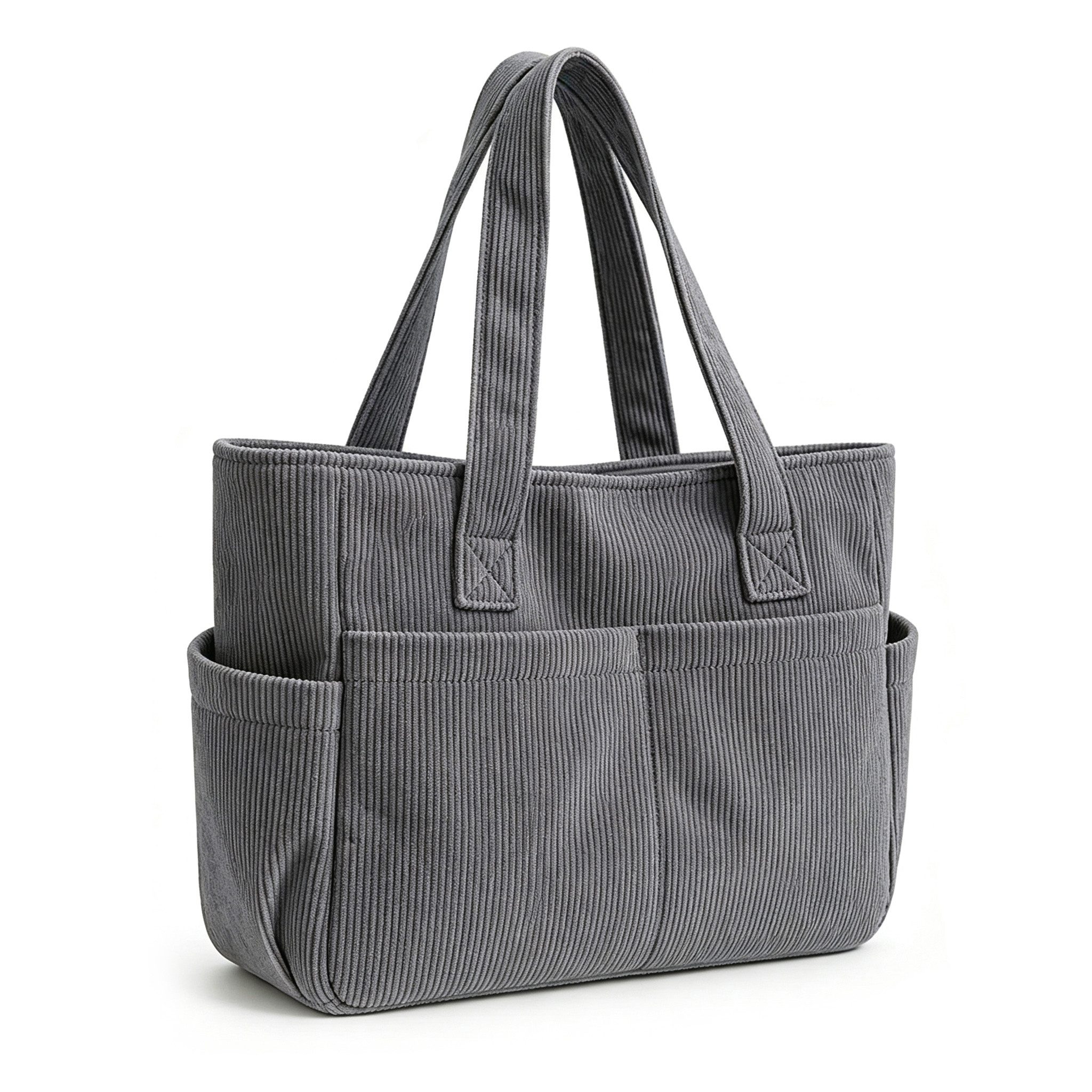 nsihing Schultertasche Damen-Cord-Schultertasche, große Tote-Bag Einkaufstasche/Handtasche, Faltbare Umhängetasche für Arbeit, Schule, Fitnessstudio und Reisen