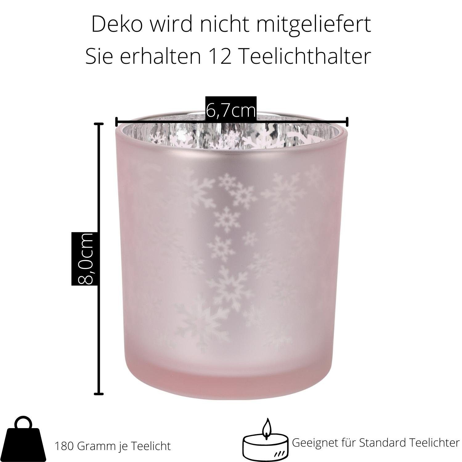 Kamelio Teelichthalter Teelichthalter 12er Set Tischdeko Windlicht Kerzen Weihnachtsdeko Glas