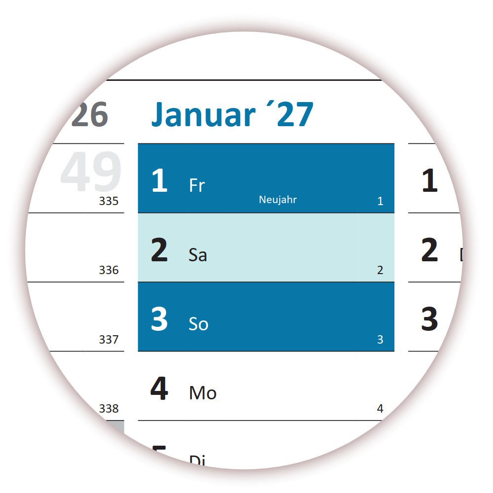 LYSCO Wandkalender Rainbow Wandplaner 2027 DIN A0 / A1 / A2, 14 Monate, komplette Jahresvorschau Folgejahr und Ferientermine Feiertage aller Bundesländer, (gerollt)
