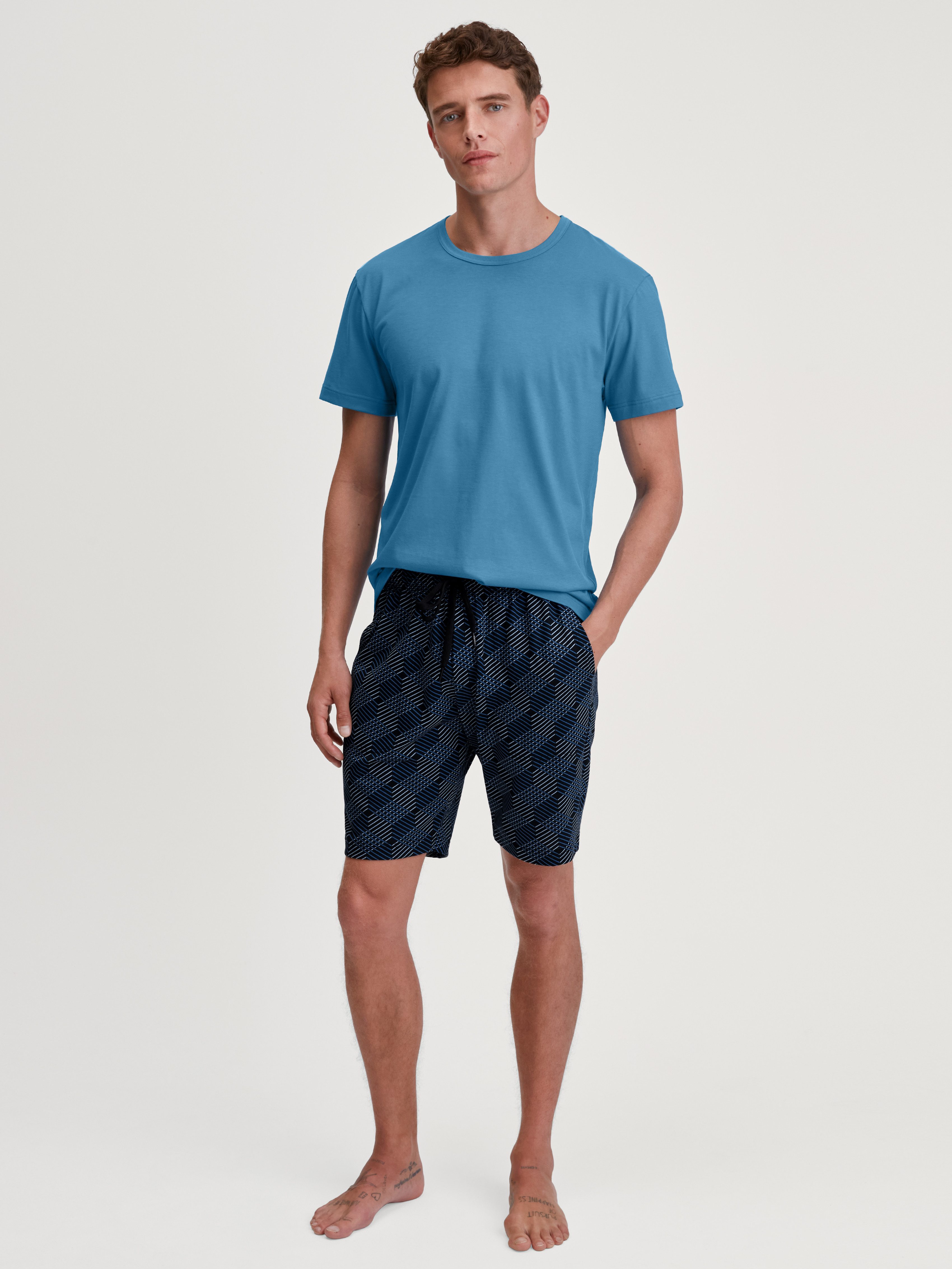 CALIDA T-Shirt RMX Sleep Holiday Baumwolle, basic, unifarben, bequem, Kurzarm, Rundhalsausschnitt