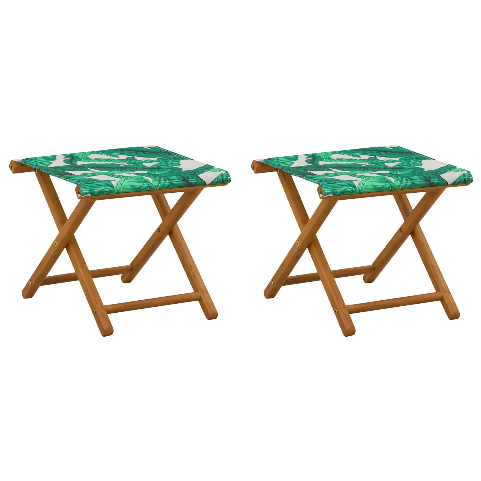 vidaXL Gartenliege Liegestuhl 2 pcs Massives Eukalyptus Holz Blattmuster, 2 St.