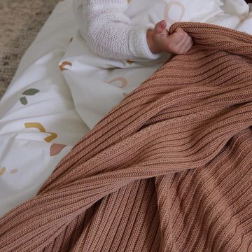 Babydecke Baumwoll-Kinderdecke Santo, Urbanara, Kinderdecke, 100% Bio-Baumwolle in schwerem Strickdesign
