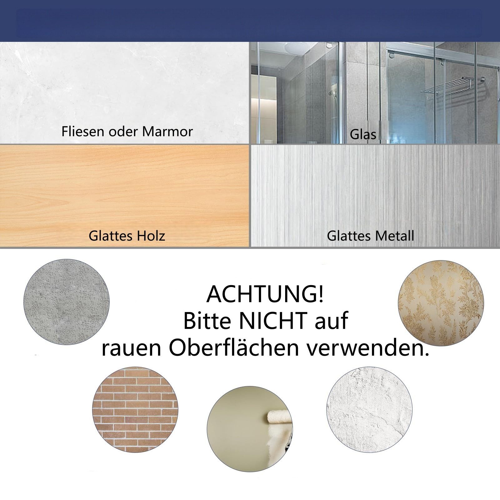 FOUORTUNATE-BEE Klebehaken 6er Set Duschregal Klebehaken, Ersatzhaken Selbstklebend Bad, (6-St), Wandhaken für Eck-Duschablage, Badregal, Dusche und Küche – Bild 4 von 5