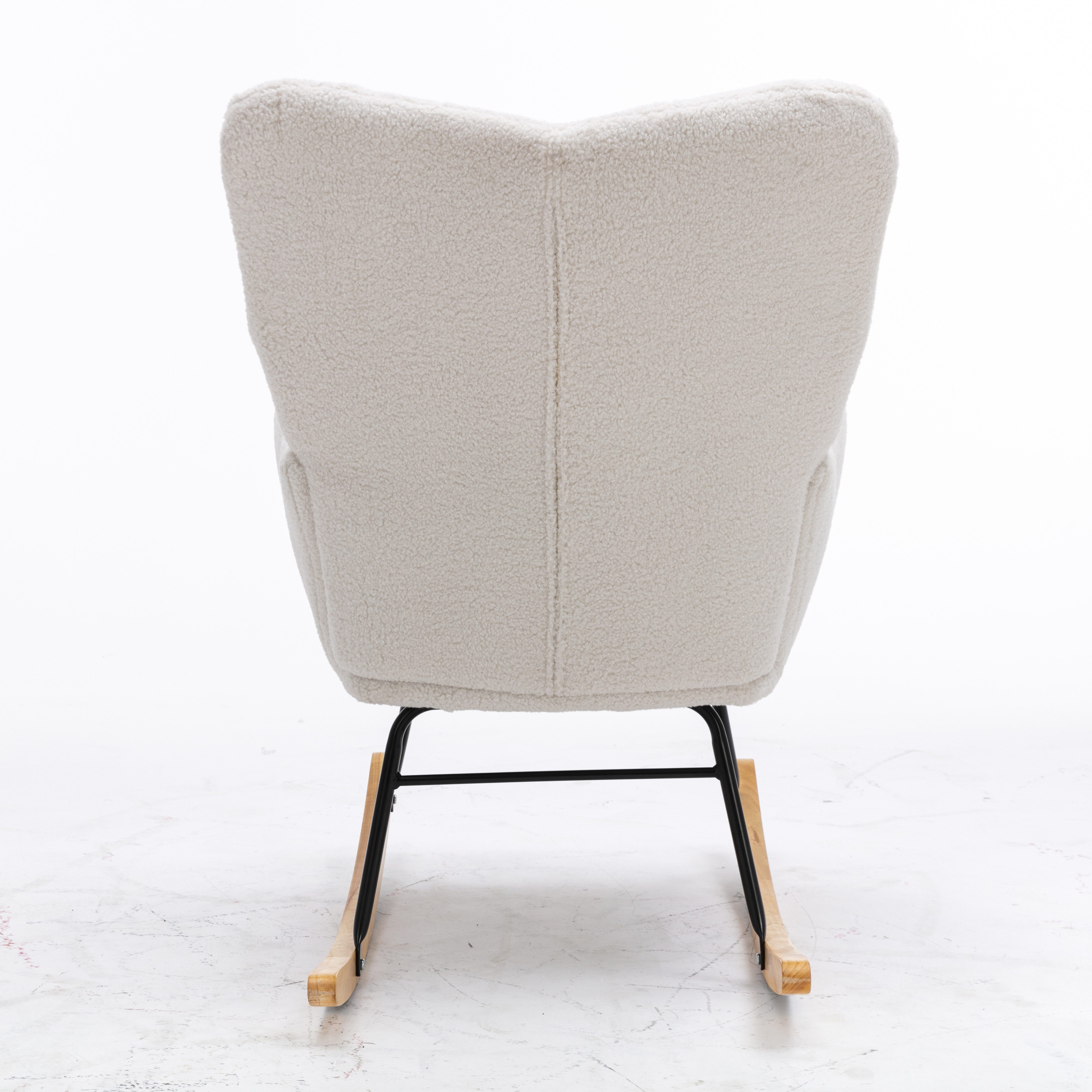 BlingBin Schaukelstuhl Teddy-Samt-Schaukelstuhl Liegestuhl für Wohnzimmer/Schlafzimmer/Balkon (1 St), gepolsterte Sitzfläche für Wohnzimmer und Schlafzimmer