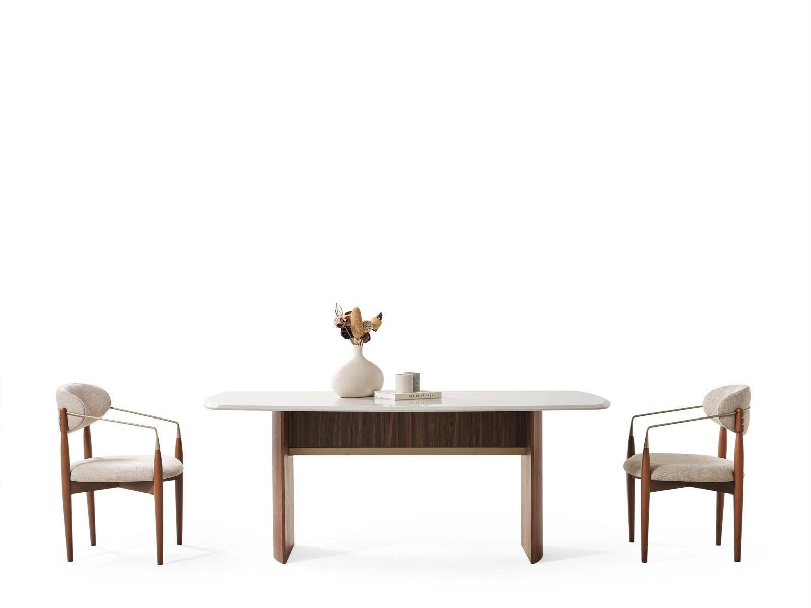 Essgruppe Esszimmer-Set aus Holz in Beige mit modernem Design und Komfort