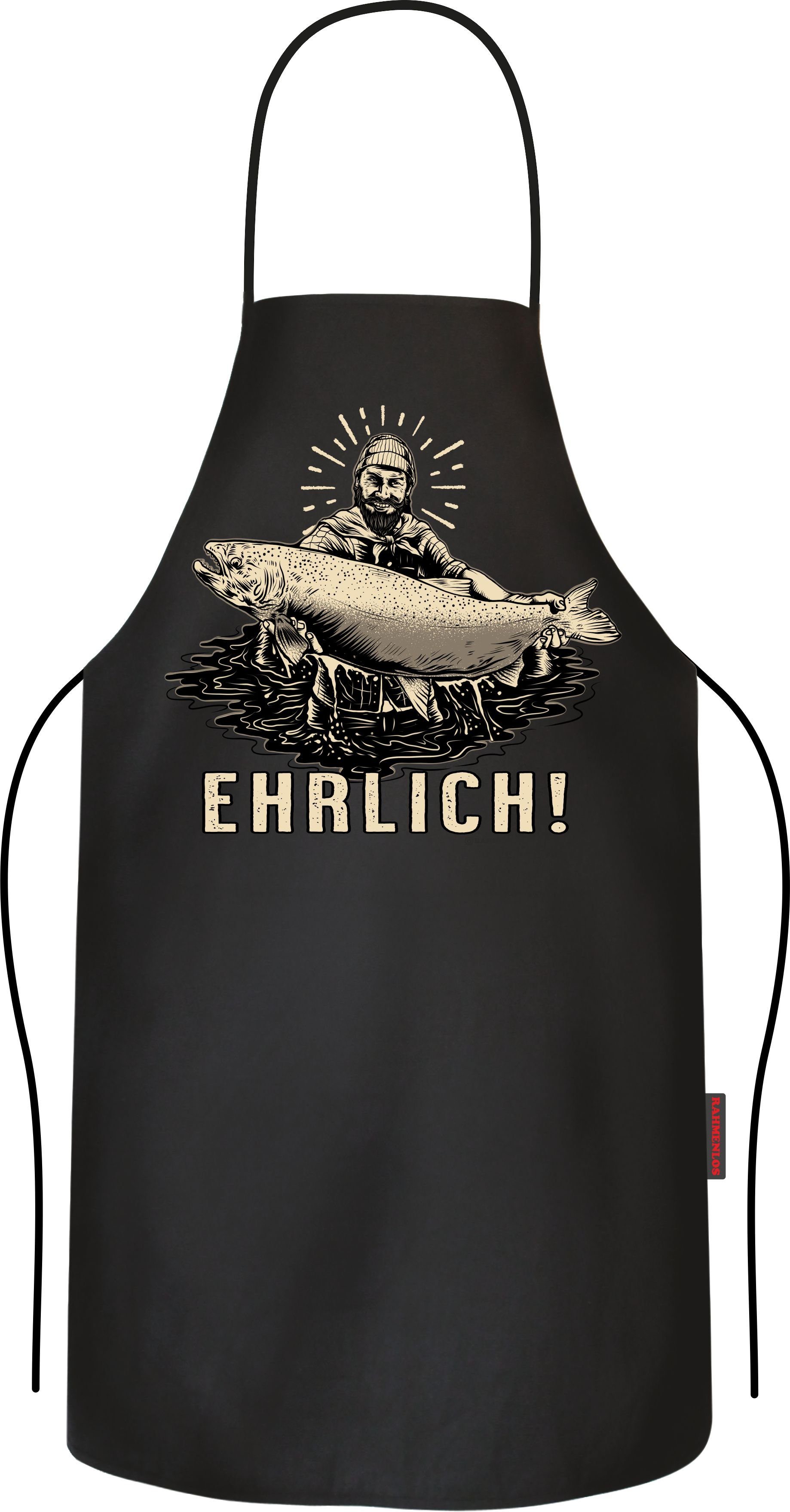Grillschürze Kochschürze Küchenschürze als Geschenk für Angler: Ehrlich