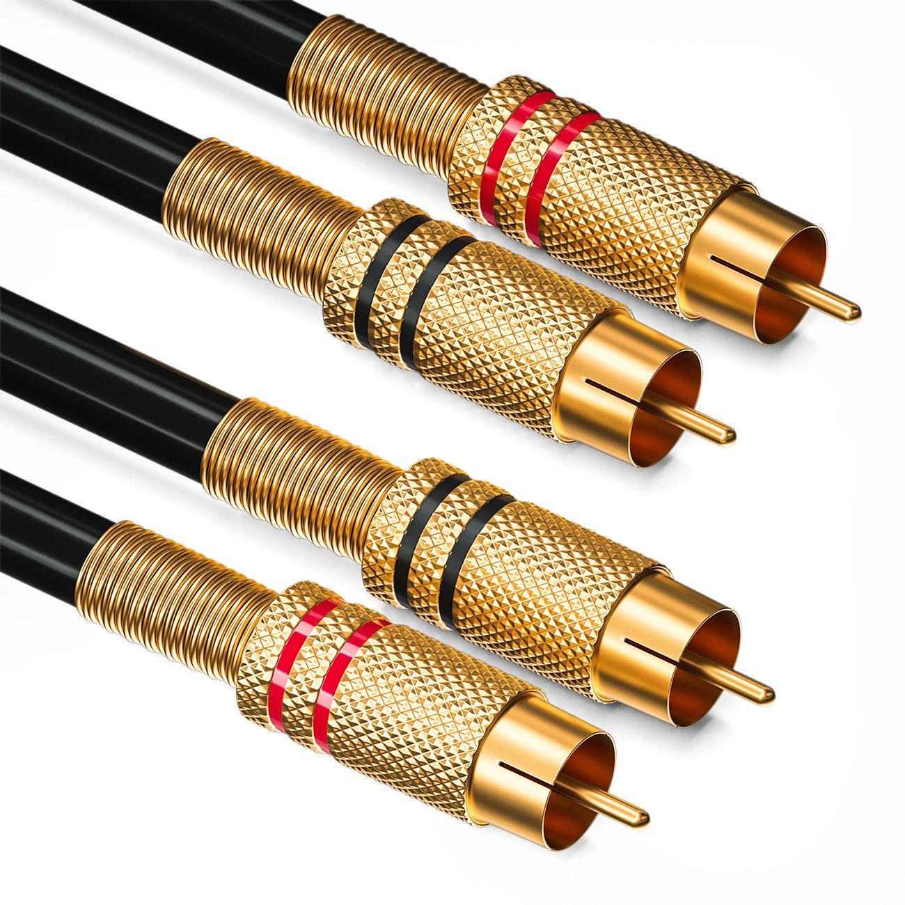 deleyCON deleyCON 5m Audio Cinch Kabel 2x Cinch Stecker auf 2x Stecker HiFi Audio- & Video-Kabel – Bild 3 von 5