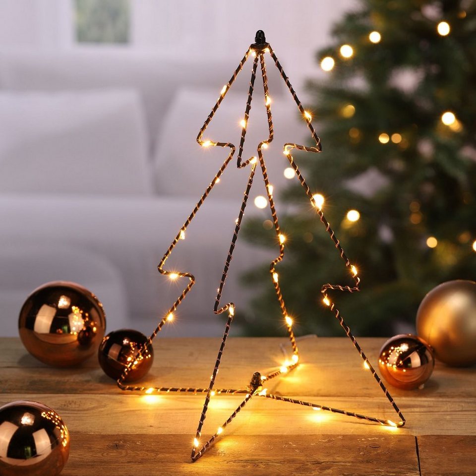 GartenHero Weihnachtsfigur LED Tannenbaum Lampe Boden Silhouette