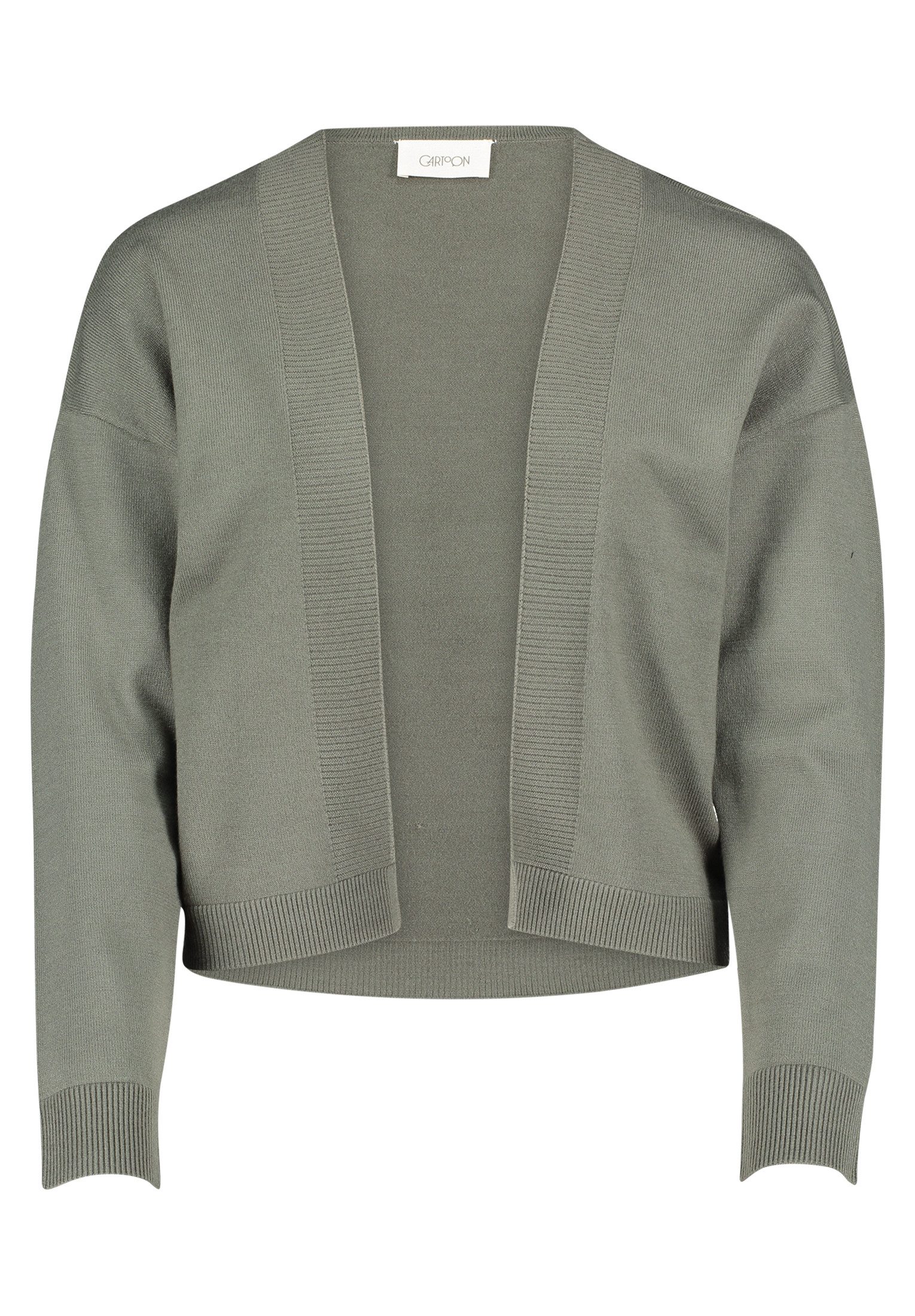 Cartoon Strickjacke Damen Basic-Strickjacke mit Rippbündchen (1-tlg) Rippbü günstig online kaufen