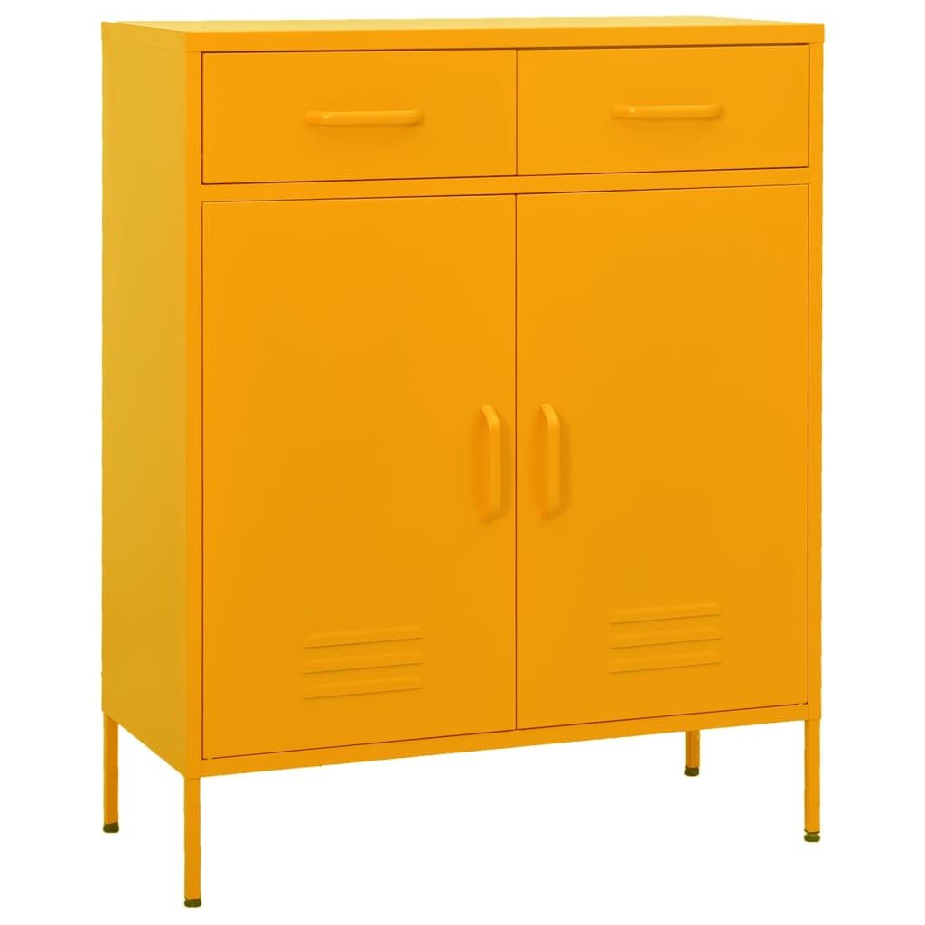 Aktenschrank Lagerschrank Senfgelb 80x35x101,5 cm Stahl