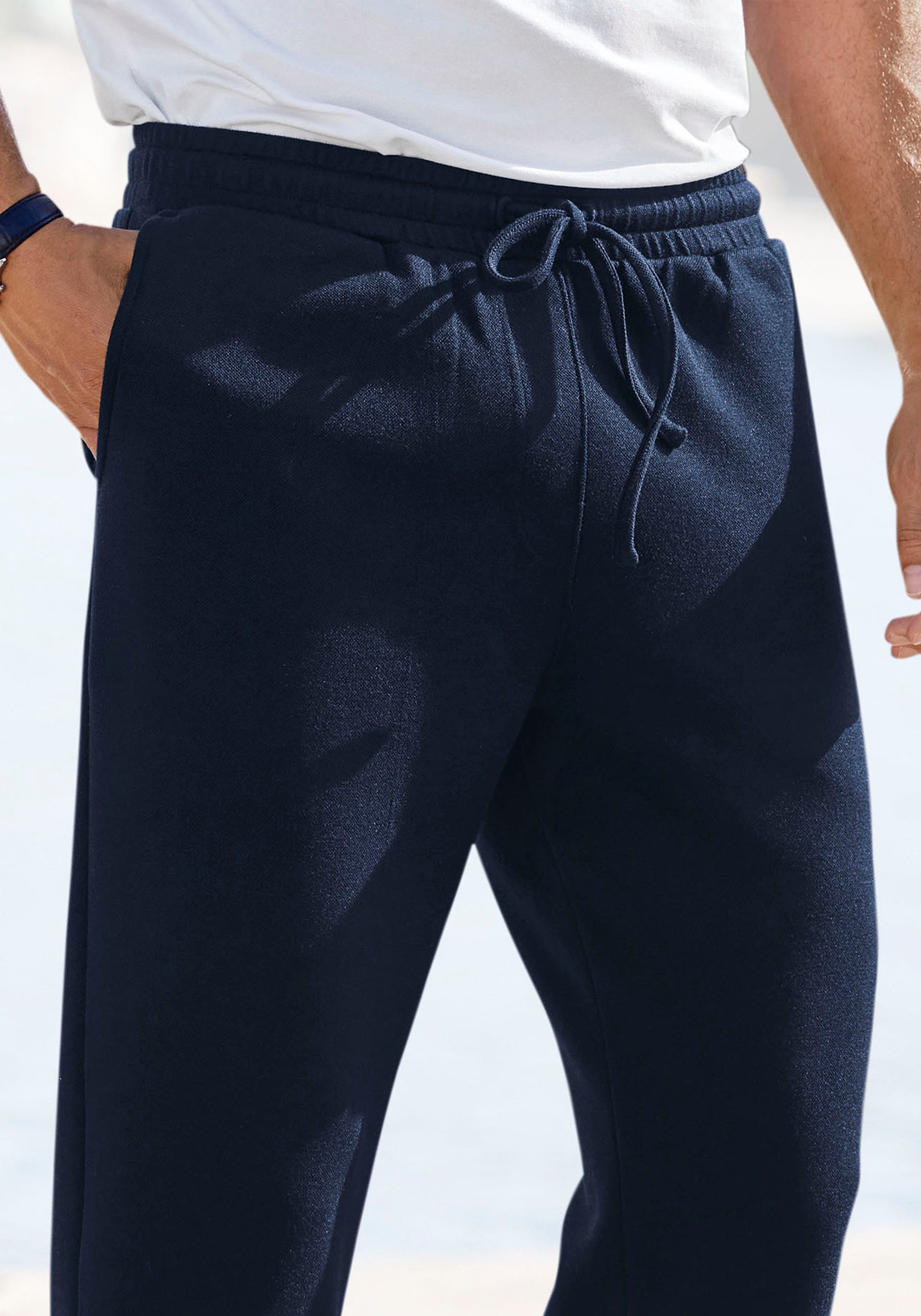 John Devin Jogger Pants Jogg Pants Umschlag am Beinabschluss, aus elastischer Piqué-Qualität