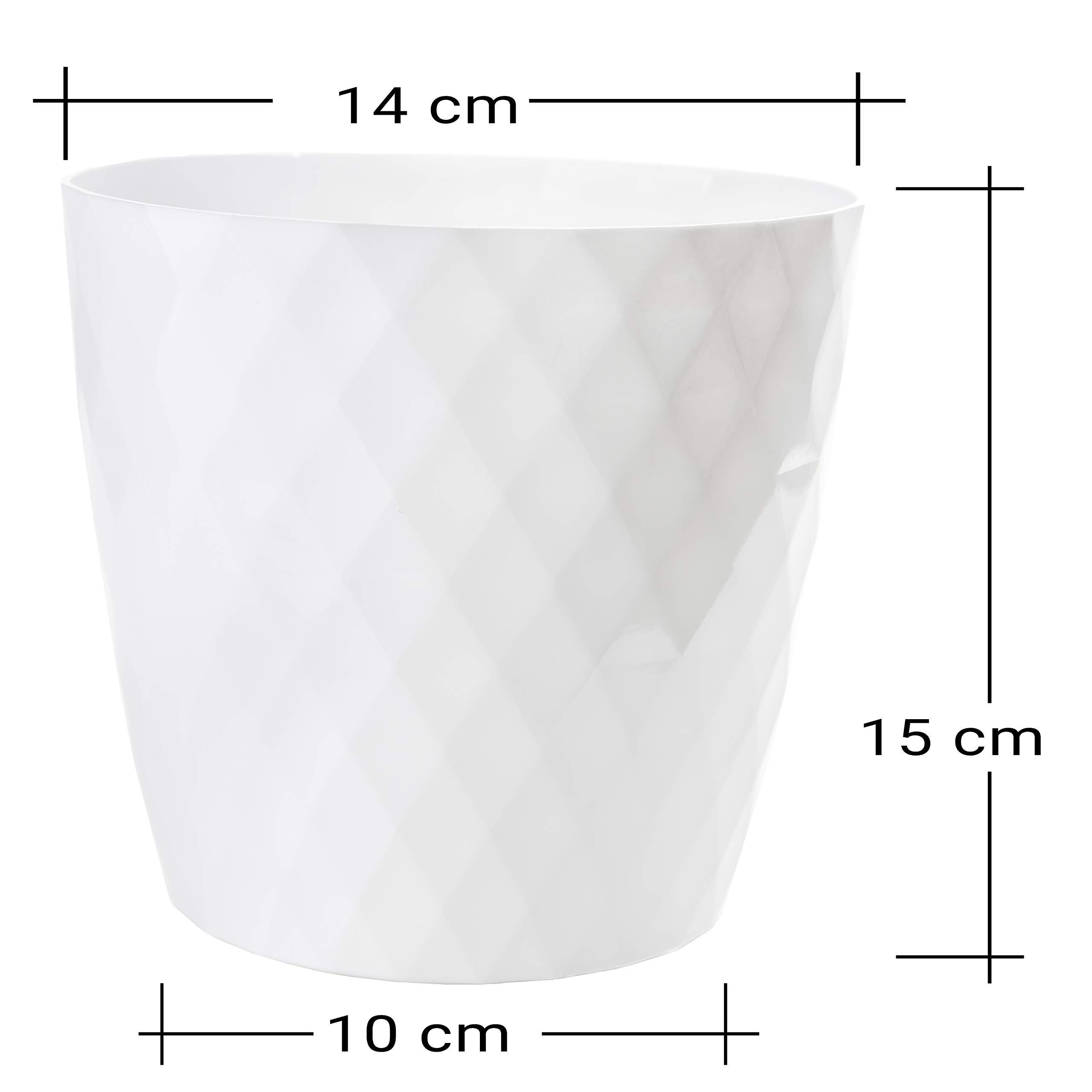 Centi Pflanzkübel Moderner Blumentopf weiß glänzend Facettenoptik (3er-Set) günstig online kaufen