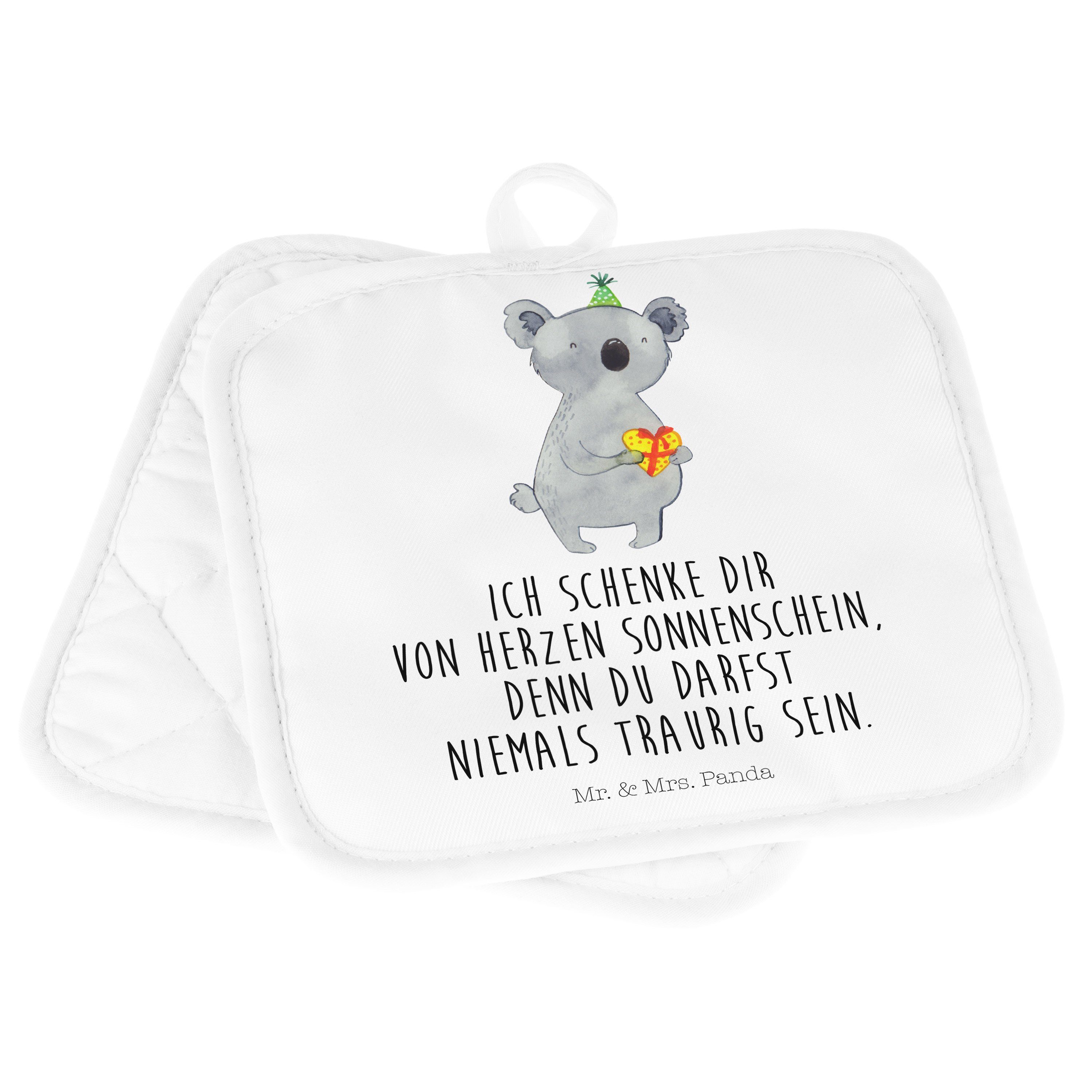 - Topflappen Mrs. Topflappen Geschenk Topfuntersetzer, Party, & Panda Koala Weiß (1-tlg) Mr. Gebur, - Set,