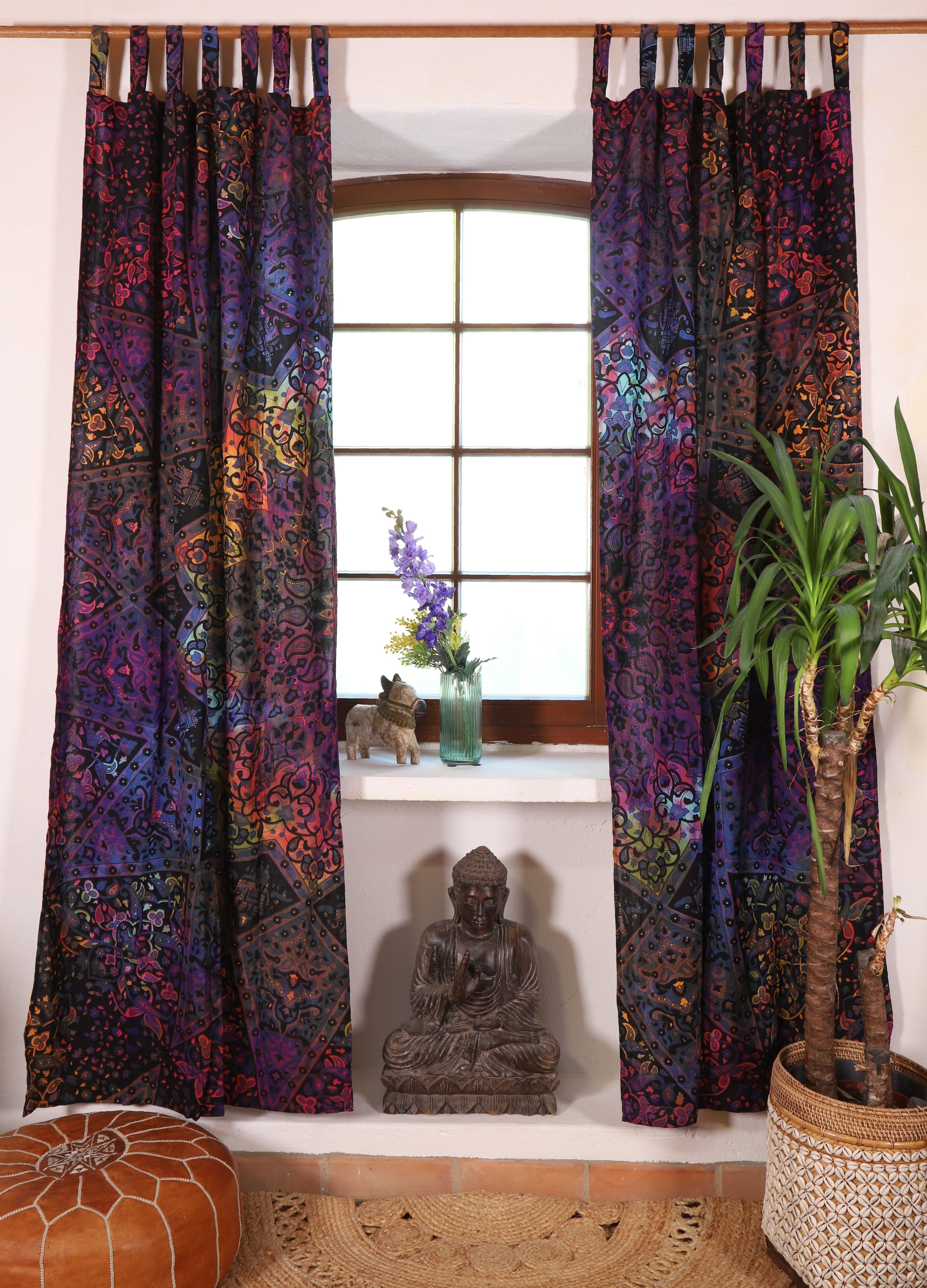 Guru-Shop Vorhang Boho Vorhänge, Gardine (1 Paar) mit Schlaufen,.. günstig online kaufen