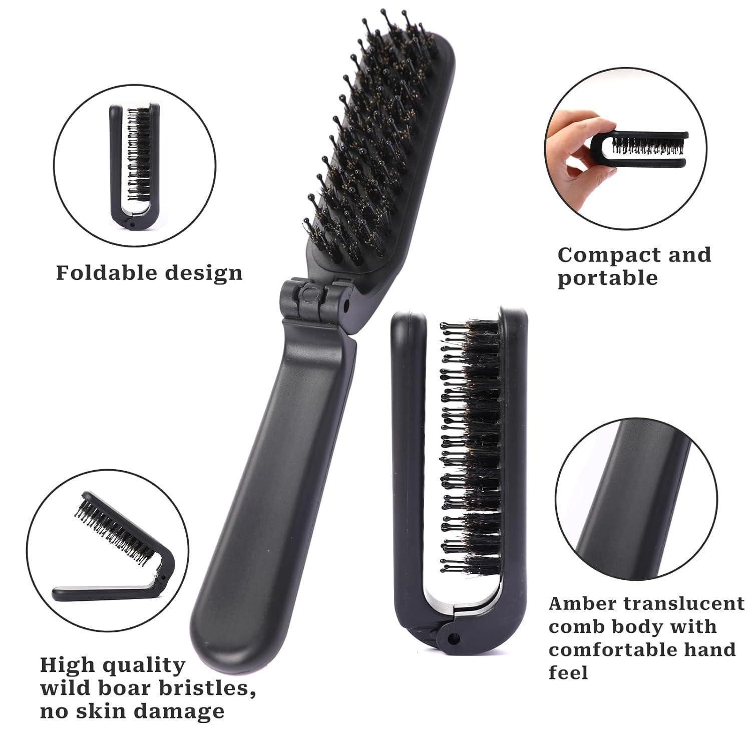 LuxusKollektion Haarbürste Faltbare Haarbürste 2er Pack tragbar Reise Haarbürste