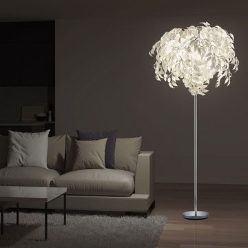 etc-shop LED Stehlampe, Leuchtmittel inklusive, Warmweiß, Lampe Blätter Steh Leuchte Fußschalter Beleuchtung im Set