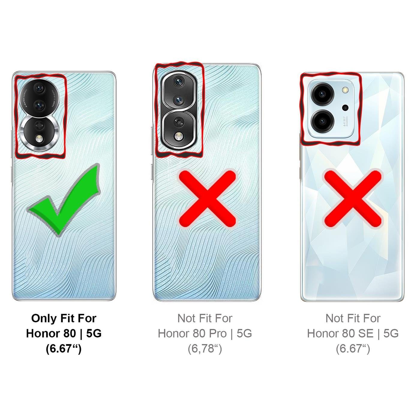 CoolGadget Handyhülle Black Series Handy Hülle für Honor 80 6,67 Zoll, Edle Silikon Schlicht Robust Schutzhülle für Honor 80 Hülle