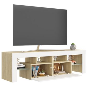 möbelando TV-Board Plötzky, aus Spanplatte in Weiß und Sonoma-Eiche. Abmessungen (L/B/H) 140x35x40 cm