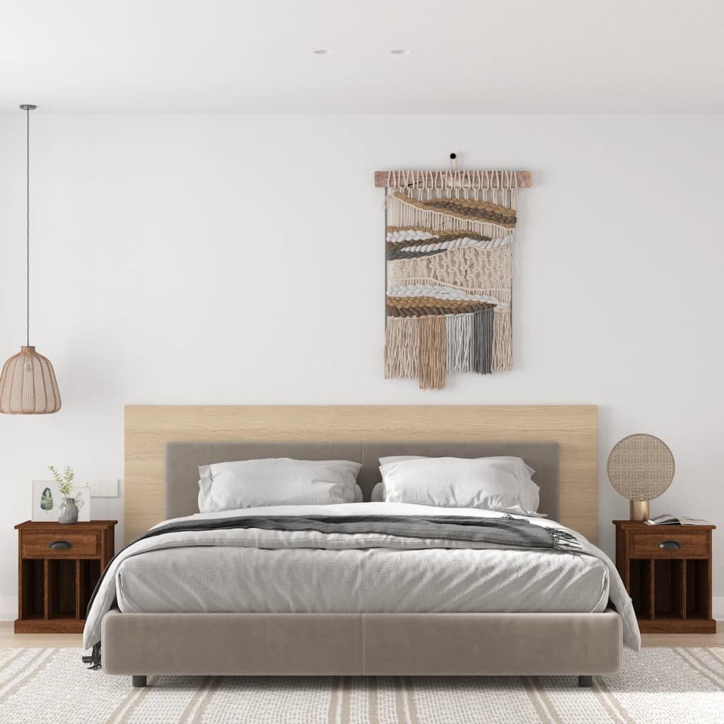 Nachttisch Braun Eichen Massivholz 43 x 36 x 50 cm