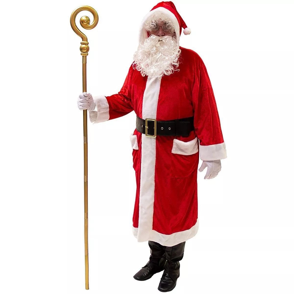 Orlob Kostüm XXL Bischofsstab Nikolausstab Santa Stab 190 cm Weihnachten Gold, 190 cm Hoch