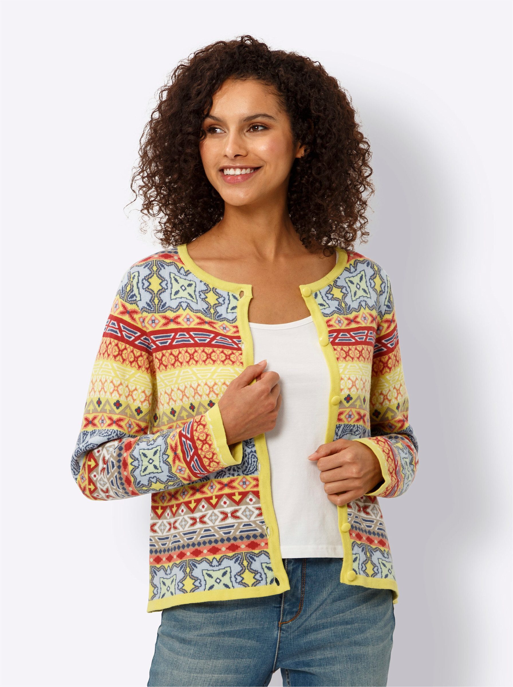 heine Strickjacke Jacquardstrickjacke