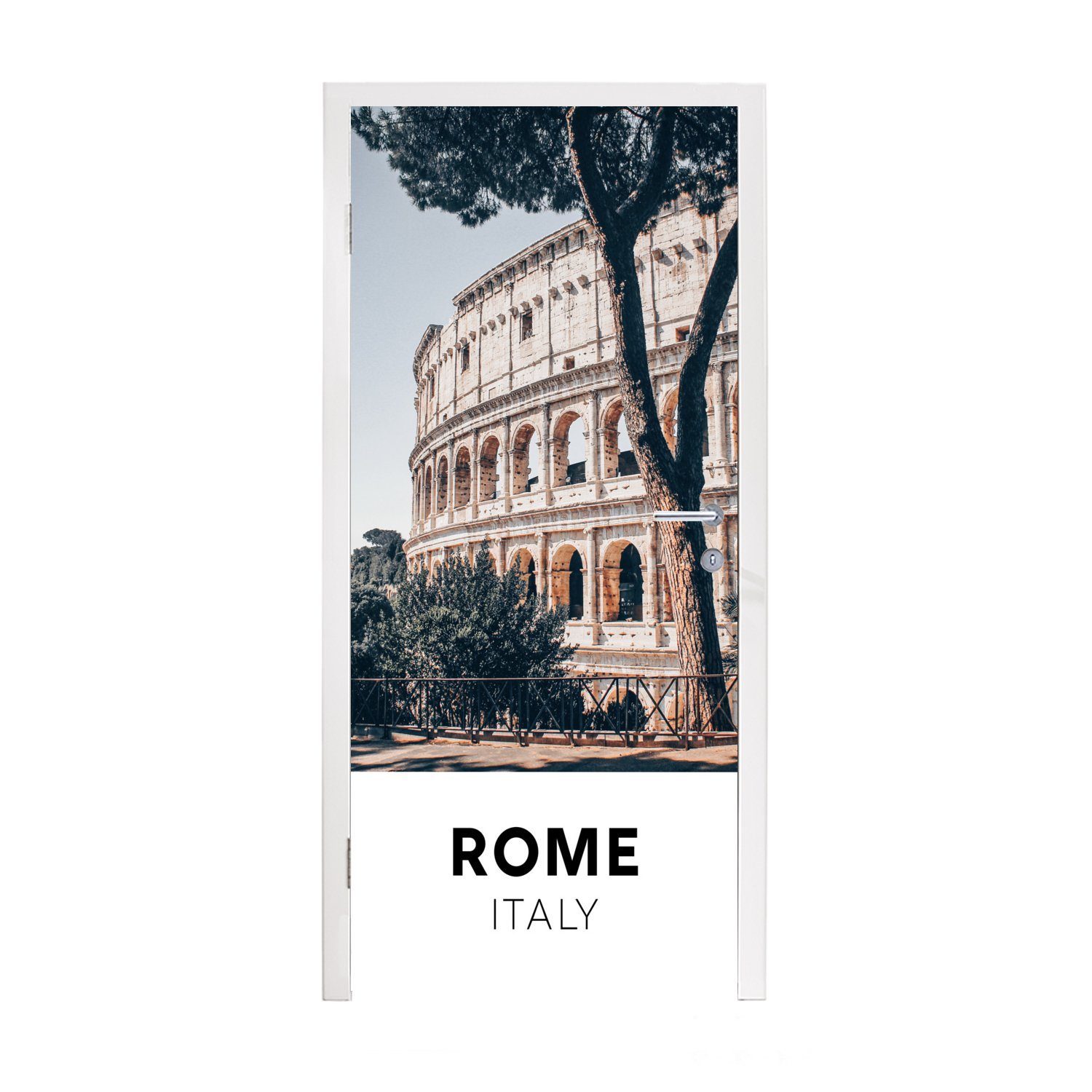 MuchoWow Türtapete Rom - Italien - Kolosseum, Matt, bedruckt, (1 St), Fototapete für Tür, Türaufkleber, 75x205 cm