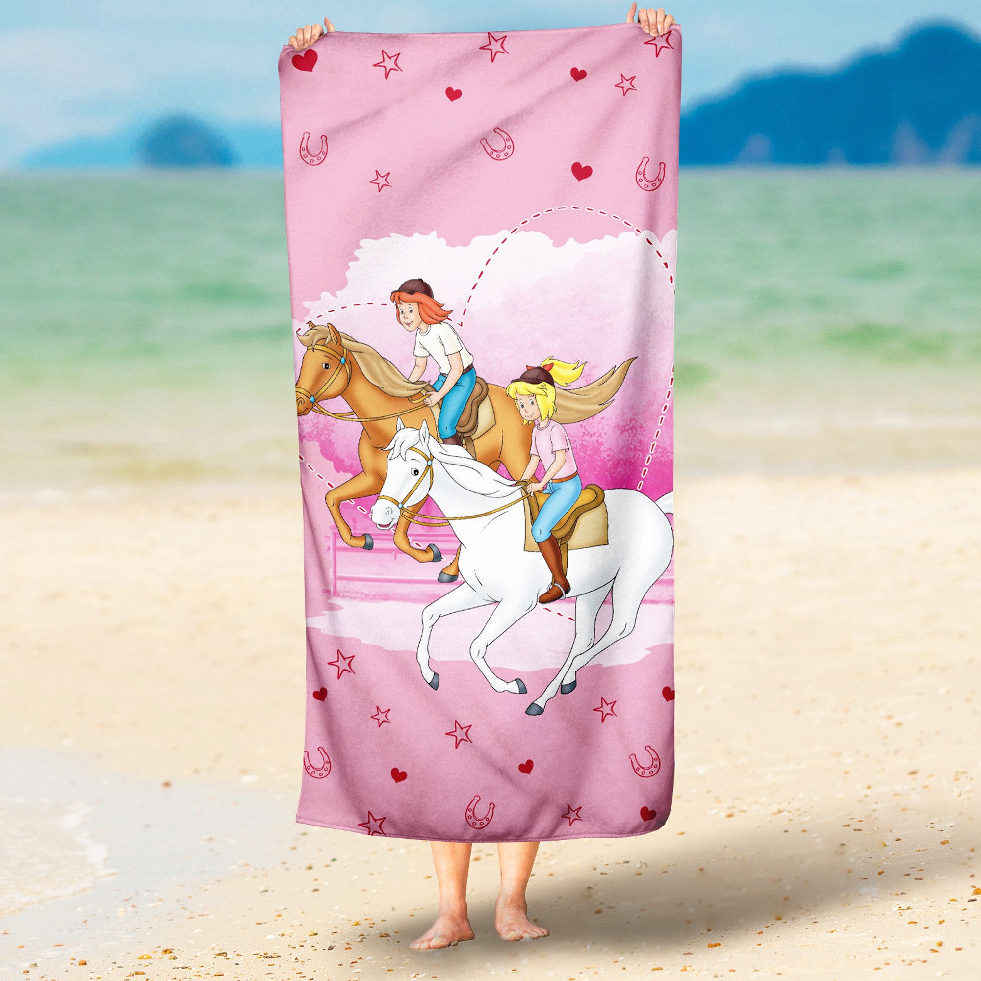 BERONAGE Strandtücher Bibi und Tina Badetuch Freunde 75x150, 100% Baumwolle günstig online kaufen