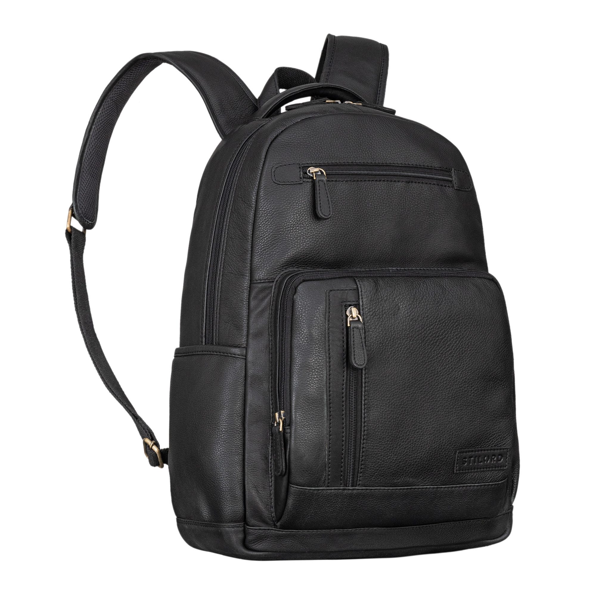 STILORD Notebookrucksack "Hubertus" Vintage Lederrucksack Damen und Herren