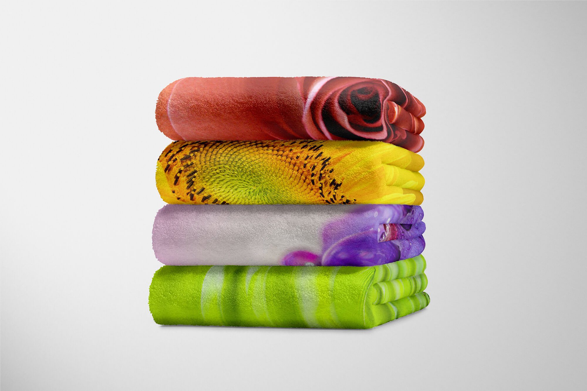 Strandhandtuch Violett Baumwolle-Polyester-Mix Sinus mit Kuscheldecke Fotomotiv Art Handtuch Handtuch (1-St), Saunatuch Wassertrop, Handtücher