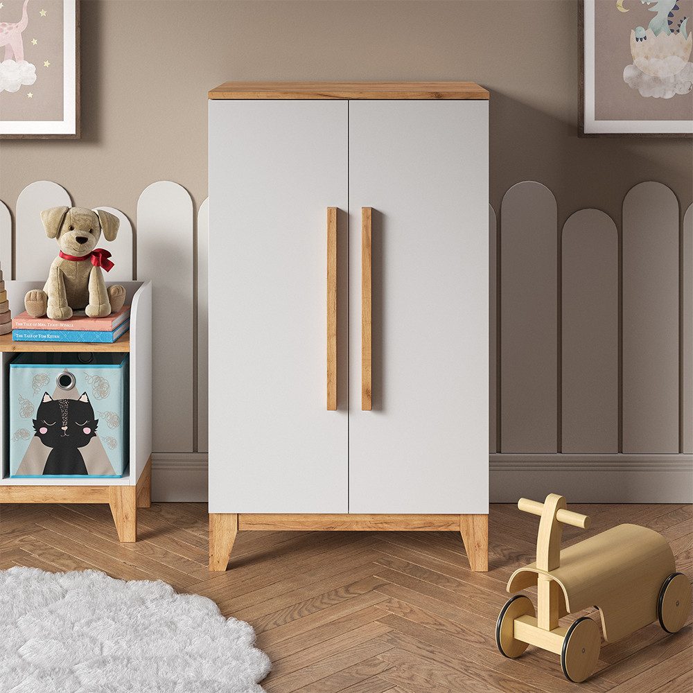 VitaliSpa® Kleiderschrank Malia, Weiß/Artisan, 70 x 120 cm günstig online kaufen