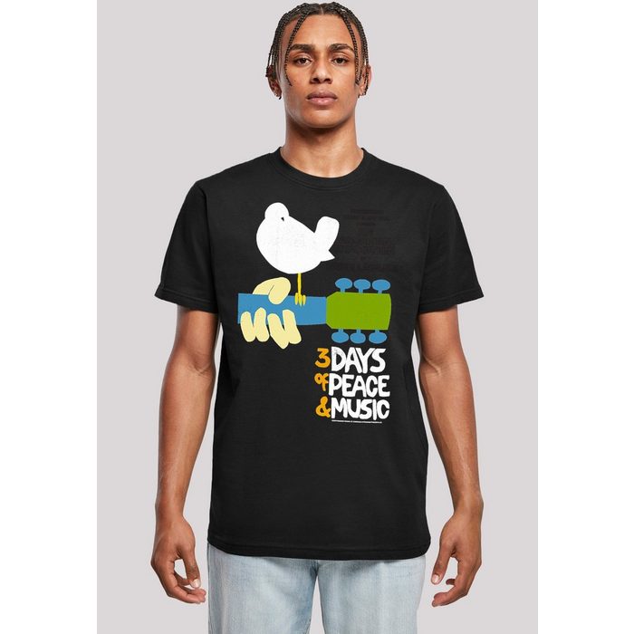 F4NT4STIC T-Shirt Woodstock Festival Poster Herren Premium Merch Regular-Fit Basic Bandshirt