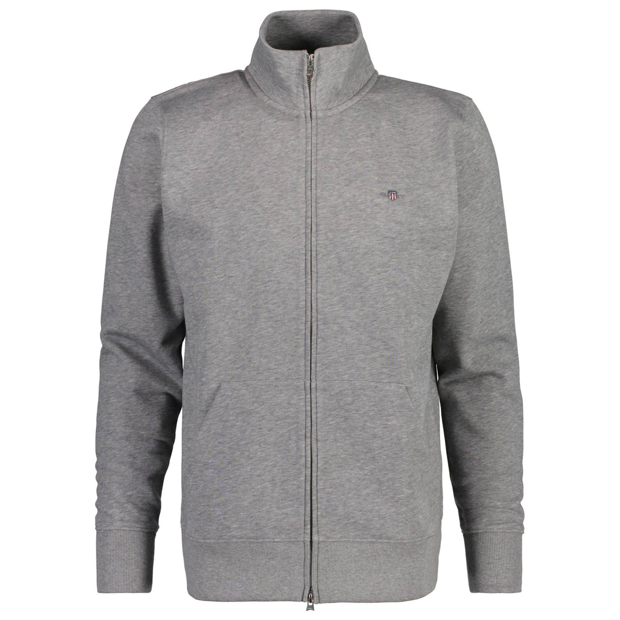 REGULAR Sweatshirt SHIELD Grau ZIP SWEAT - Gant Herren Sweatjacke FULL