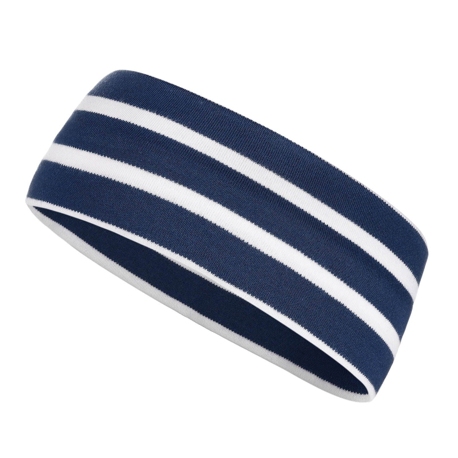 modAS Stirnband Unisex Kopfband Maritim für Kinder und Erwachsene zweilagig Baumwolle (85) blaumel. / weiß