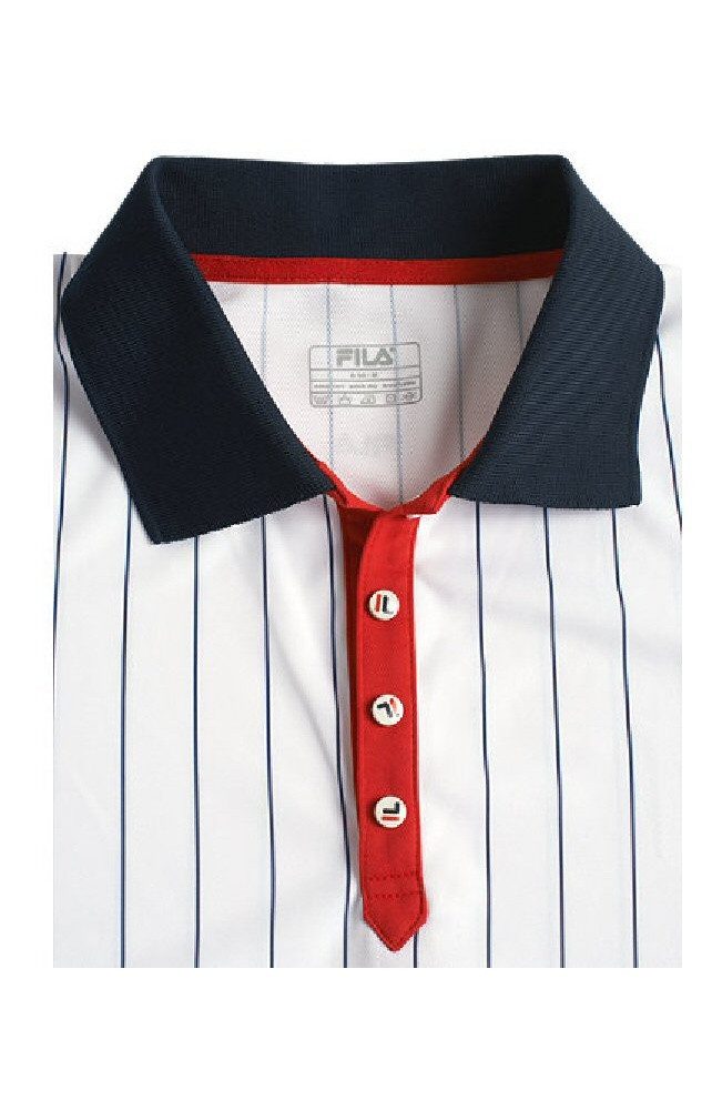 Fila Poloshirt Stripes (100% Polyester) weiss/navy/rot Herren